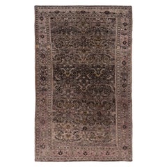 Tapis persan Bijar Small - Laine Brown Ivory Pink Design - 91592