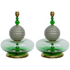 Pair of Italian Murano Handblown Glass Table Lamps 7