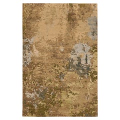 Tappeto India Small Circa 1990 - Lana Marrone Avorio Giallo Design - 91672