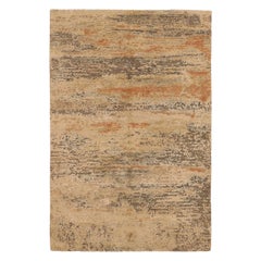 Tappeto India Small Circa 1990 - Lana Marrone Avorio Arancione Design - 91673