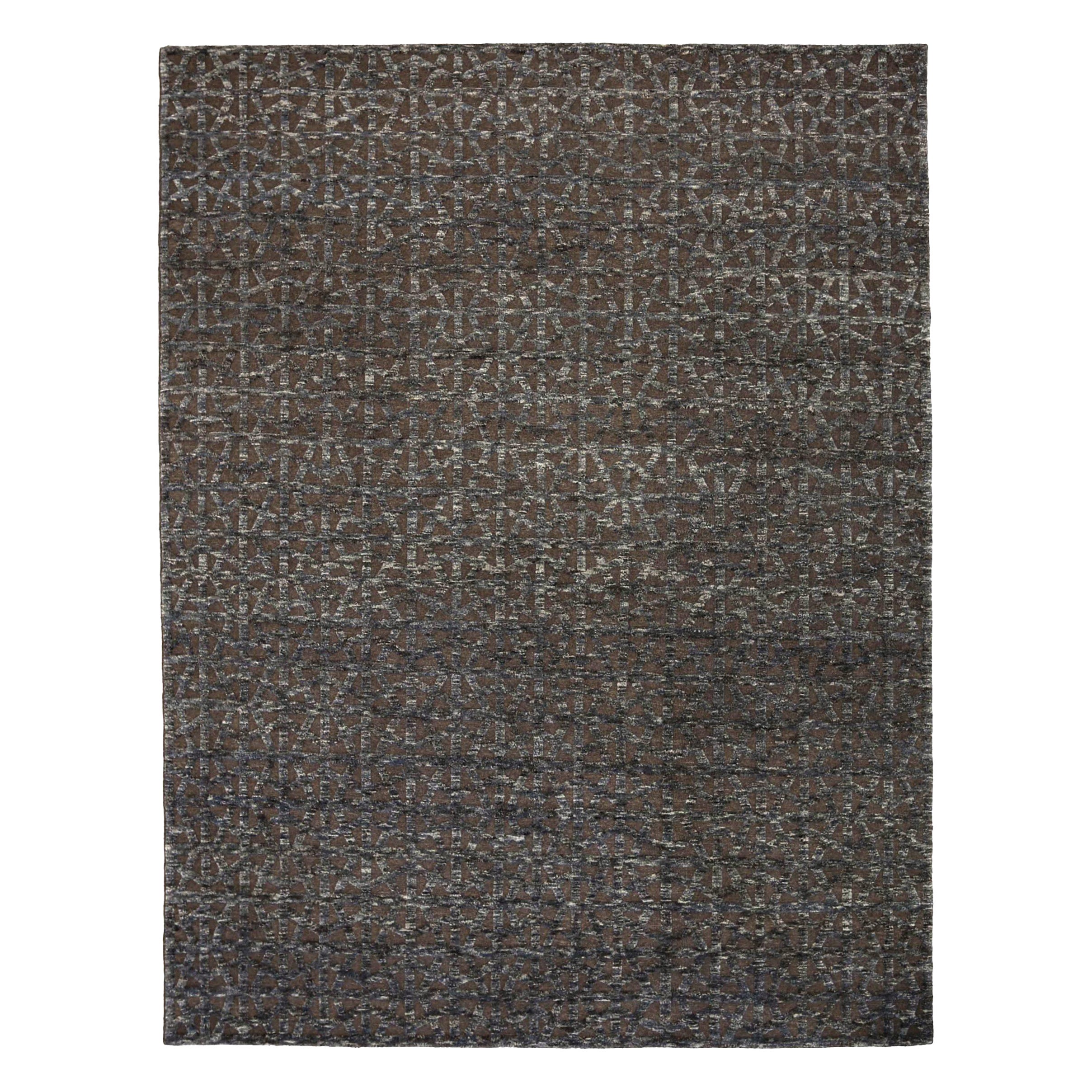 India Cameron Collection Area Rugs Circa 1990 - Wool Brown Ivory Design - 91743