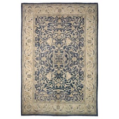 Afghanistan Haji Jalili Over Size Rug Circa 1990 - Laine Ivoire Bleu marine - 91918