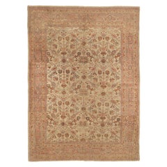 Persian Mahal Small Rug - Wool Ivory Pink Design - 91943