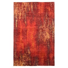 Afghanistan Modern Over Size Rug Circa 1990 - Wool Red Yellow Design - 92019