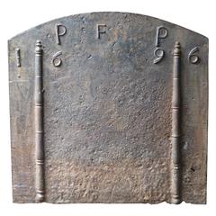 17th Century French Fireback Pillars of Hercules