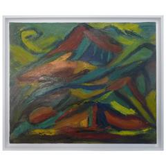 Marie Louise Garnavault French Modernist Abstract Landscape Oil Painting 10