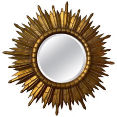 Vintage Gilded Sunburst Wall Mirror