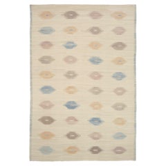 Tappeti Kilim Afghanistan Circa 1990 - Lana Blu Avorio Rosa Giallo - 92093