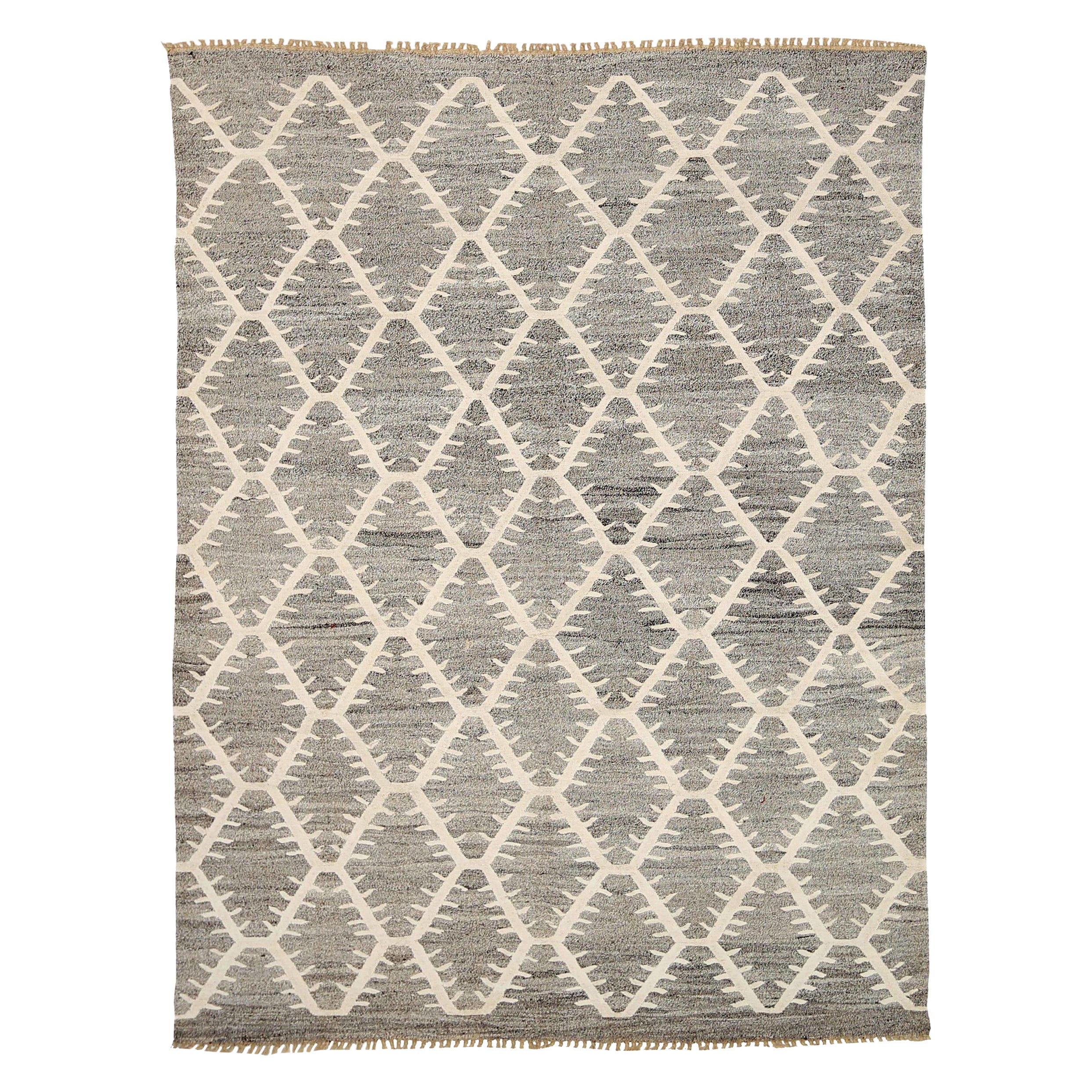 Afghanistan Rugs Kilim Circa 1990 - Laine Brown Ivory Design - 92110
