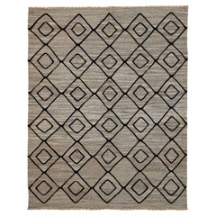Tappeti Kilim Afghanistan Circa 1990 - Lana Nero Marrone Taupe Design - 92113