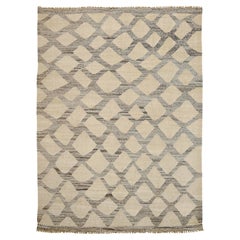 Afghanistan Rugs Kilim Circa 1990 - Laine Brown Ivory Design - 92107