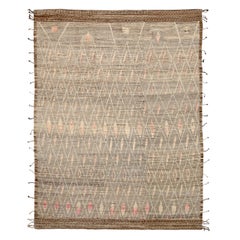 Afghanistan Tapis de zone marocain Circa 1990 - Laine Brown Ivory Pink Design - 92168