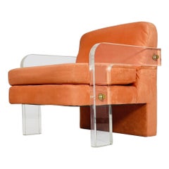 Mid Century Modern Lucite Lounge Chair, USA 1970's