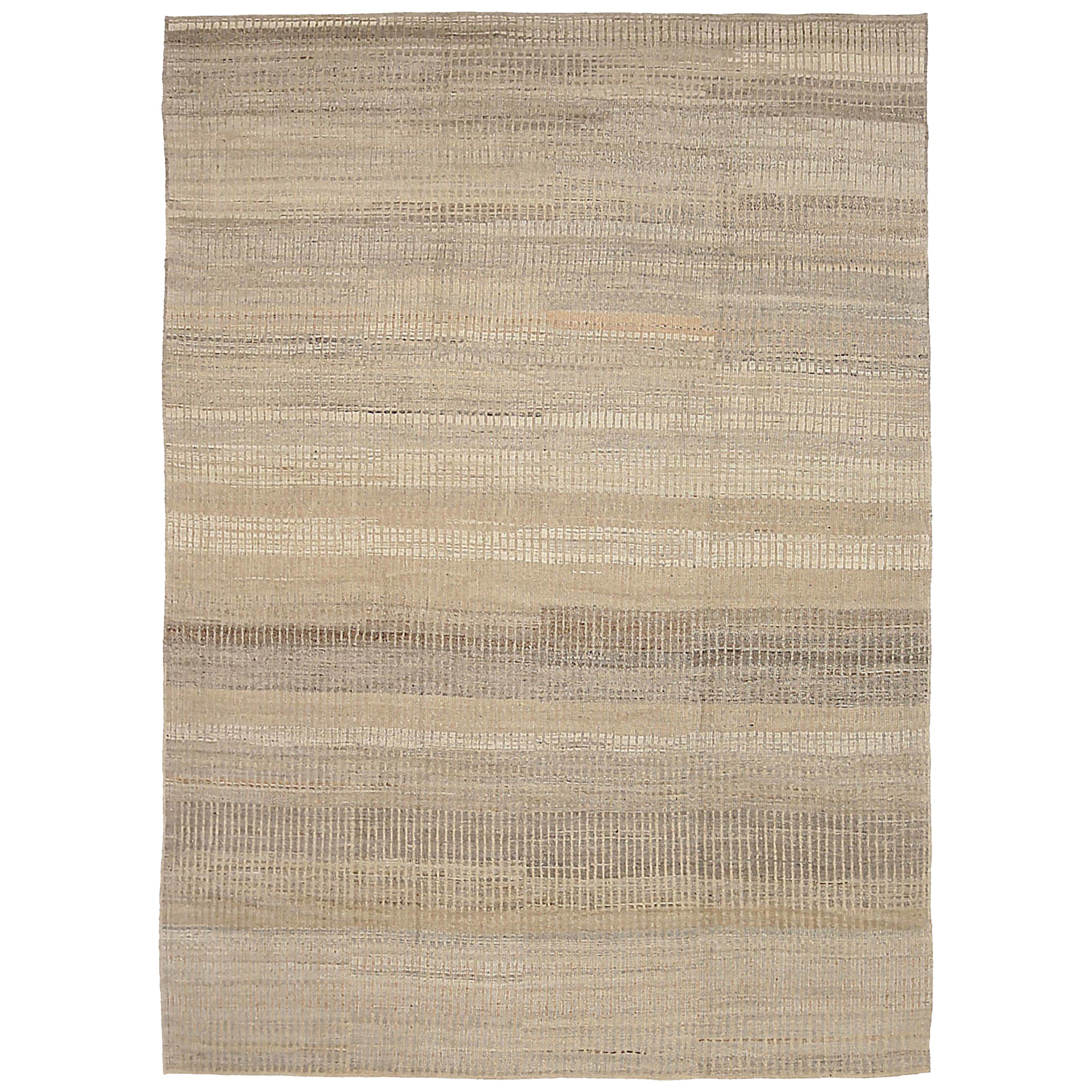 Afghanistan Moroccan Area Rugs Circa 1990 - Wool Brown Ivory Taupe - 92235