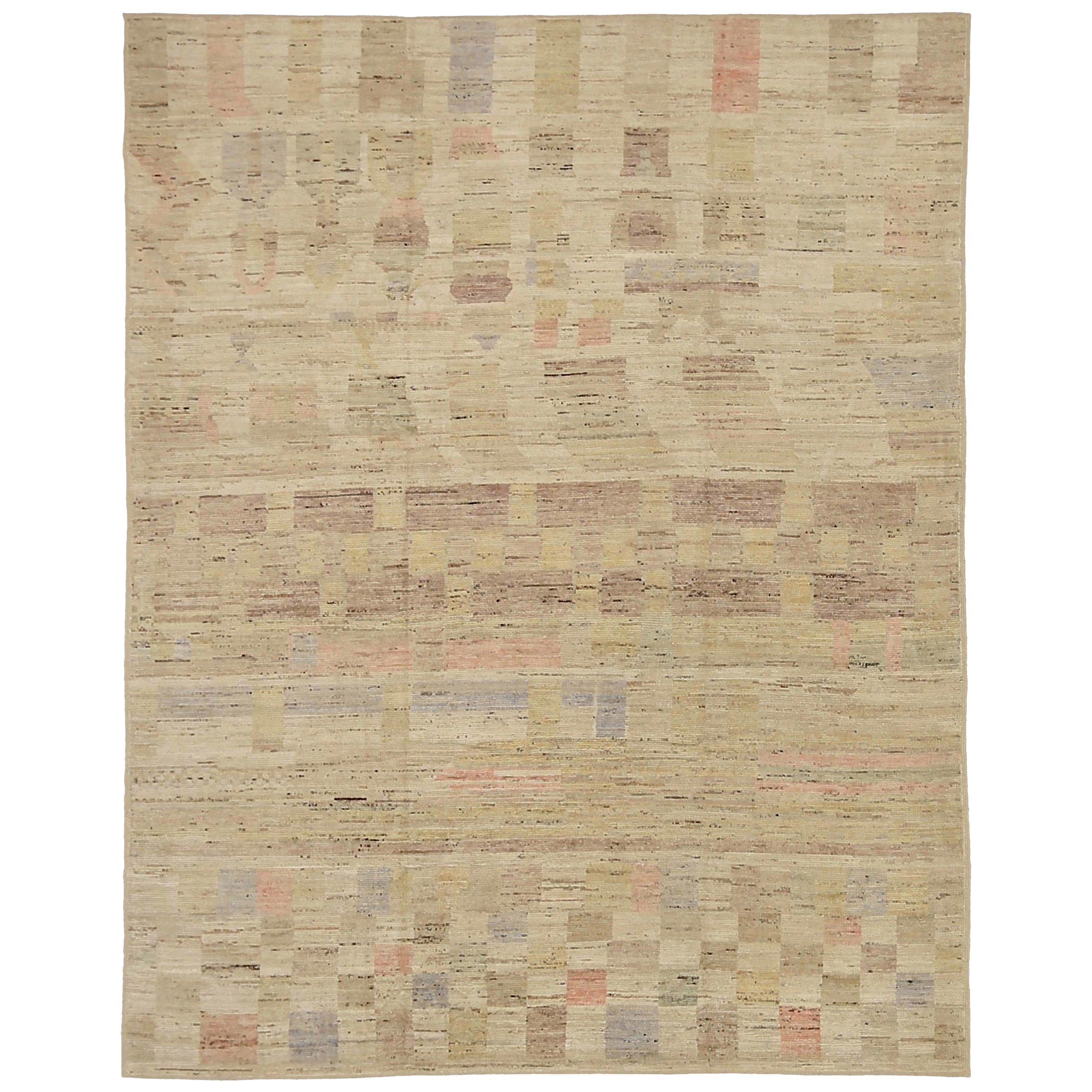 Afghanistan Moroccan Area Rugs Circa 1990 - Wool Brown Pink Purpel Taupe - 92242