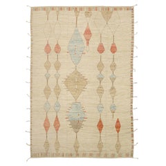 Tappeti marocchini Afghanistan Circa 1990 - Lana Blu Avorio Arancione Taupe - 92225