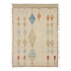 Tappeti marocchini Afghanistan Circa 1990 - Lana Blu Avorio Rosa Design - 92247
