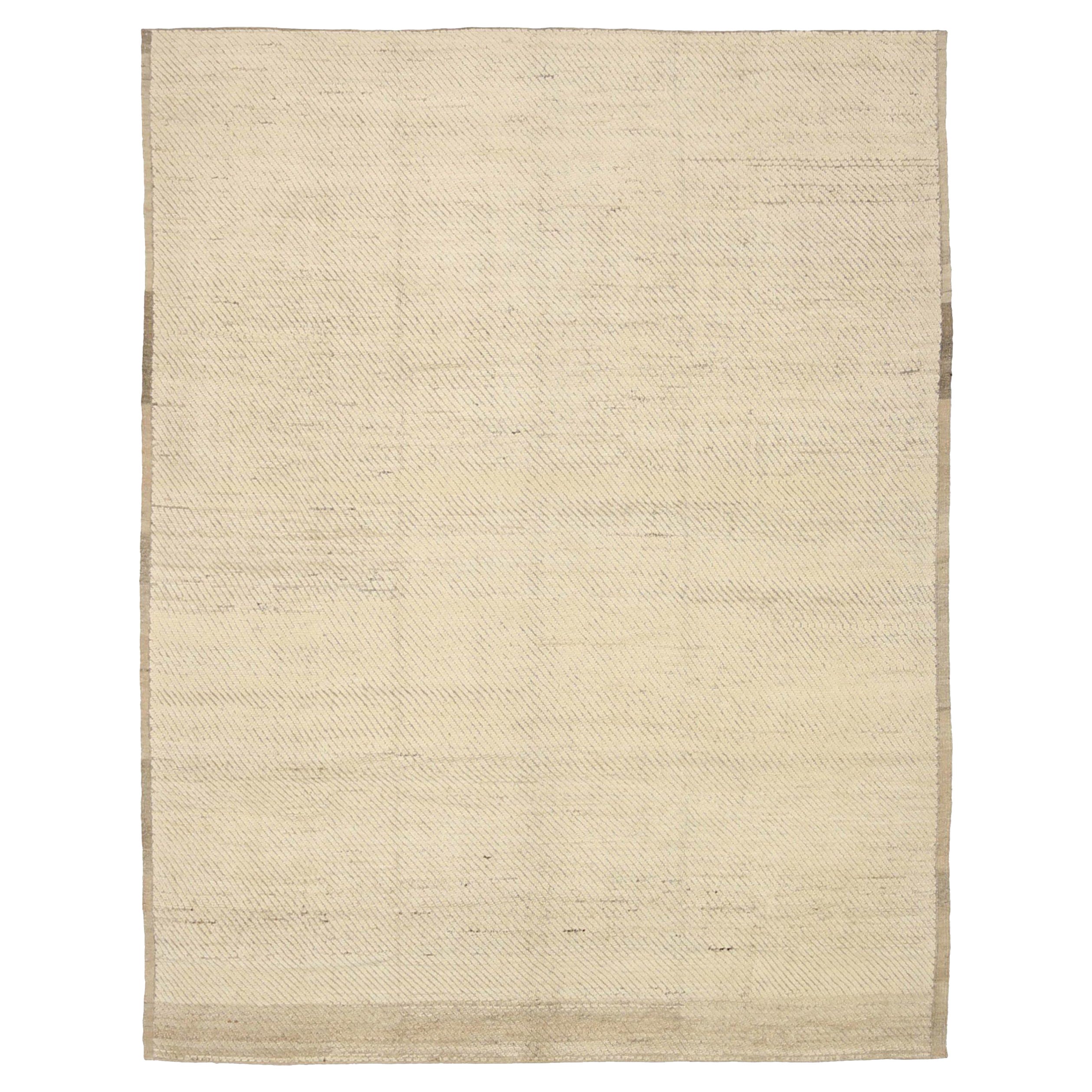 Afghanistan Moroccan Area Rugs Circa 1990 - Wool Ivory Design - 92267
