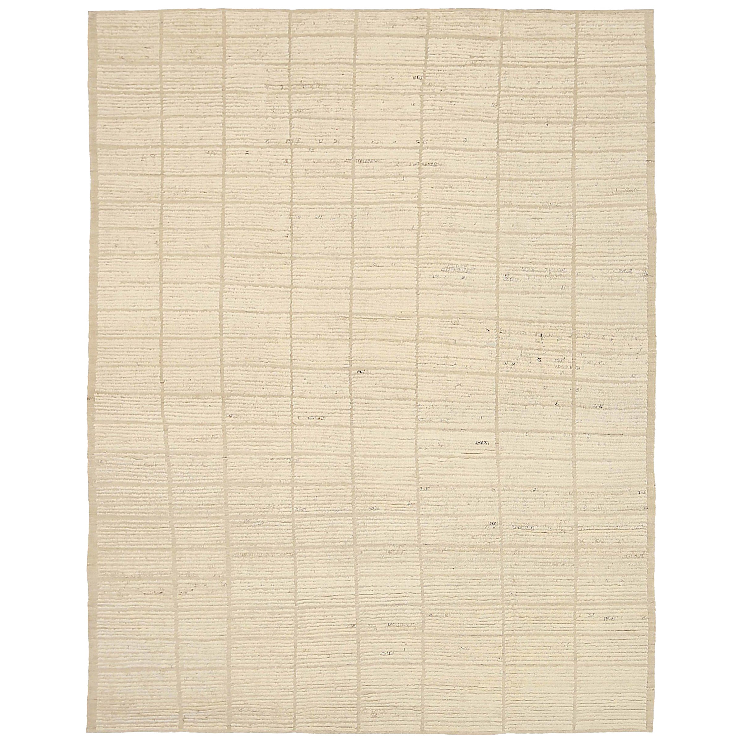 Afghanistan Moroccan Area Rugs Circa 1990 - Wool Ivory Design - 92254