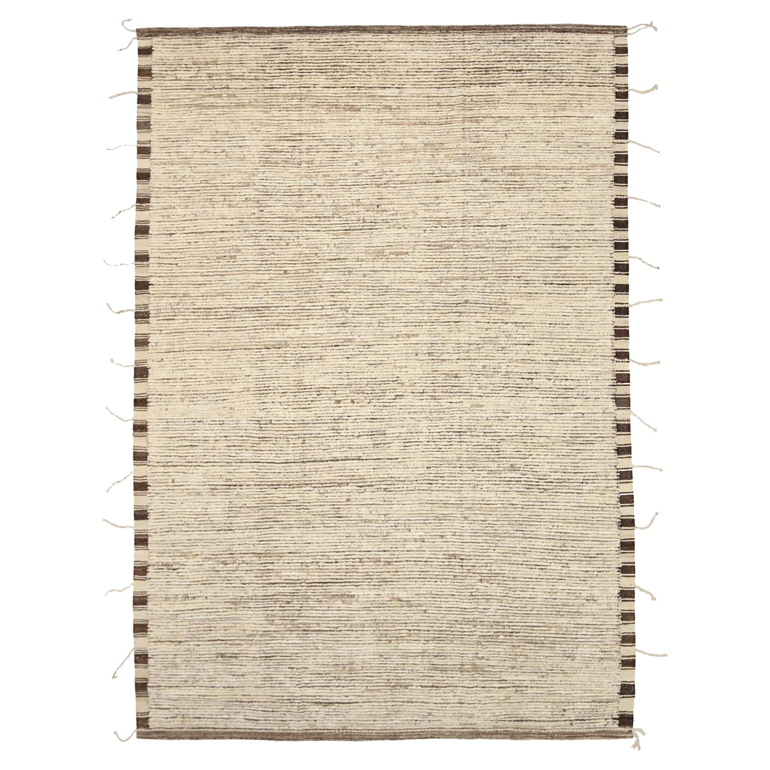 Afghanistan Moroccan Area Rugs Circa 1990 - Wool Ivory Design - 92265