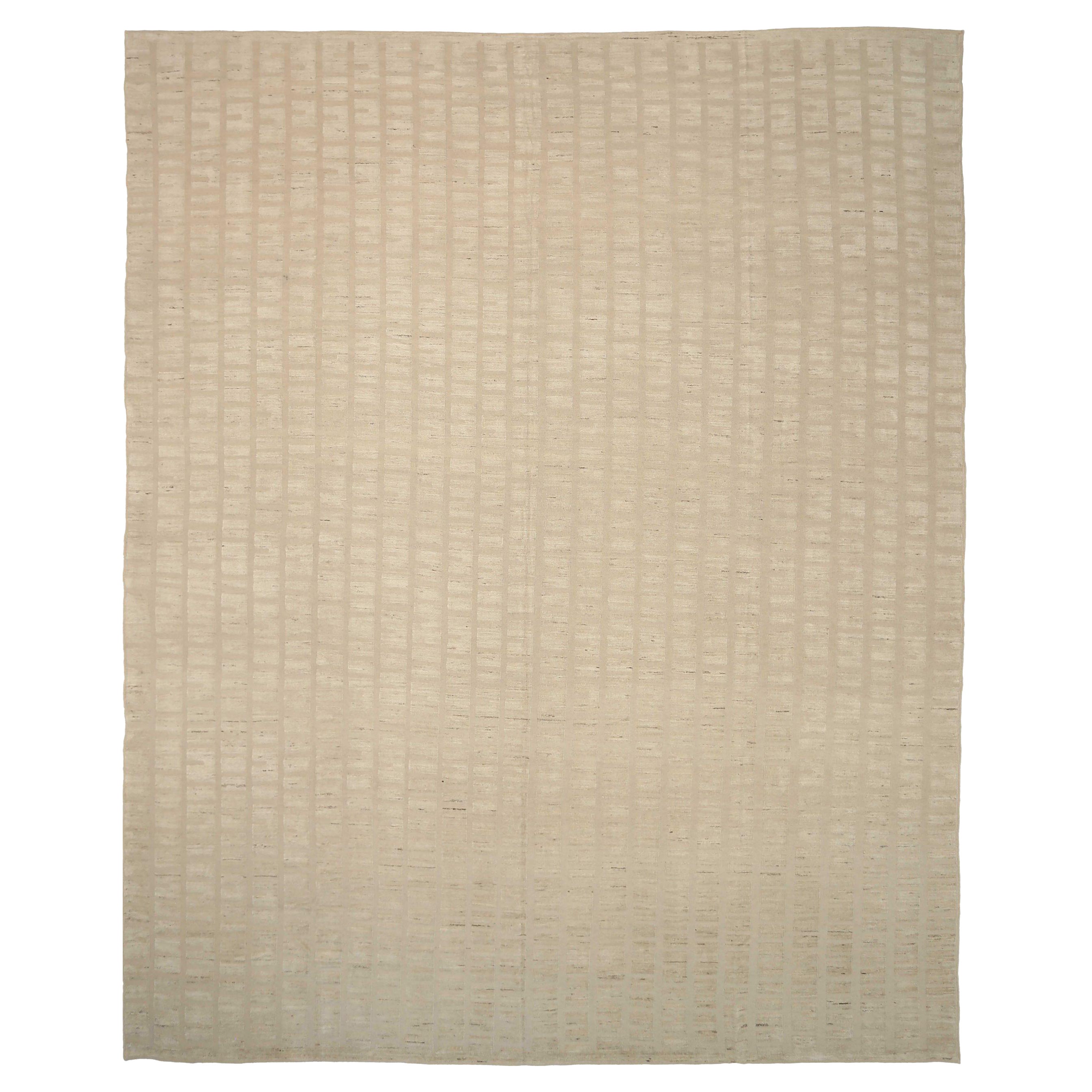 Afghanistan Moroccan Over Size Rug Circa 1990 - Wool Ivory Design - 92299