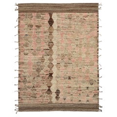Afghanistan Tapis de zone marocain Circa 1990 - Laine Brown Ivory Pink Design - 92303
