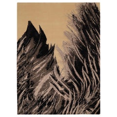 India Area Rugs Circa 1990 - Wool Brown Ivory Design - 92395