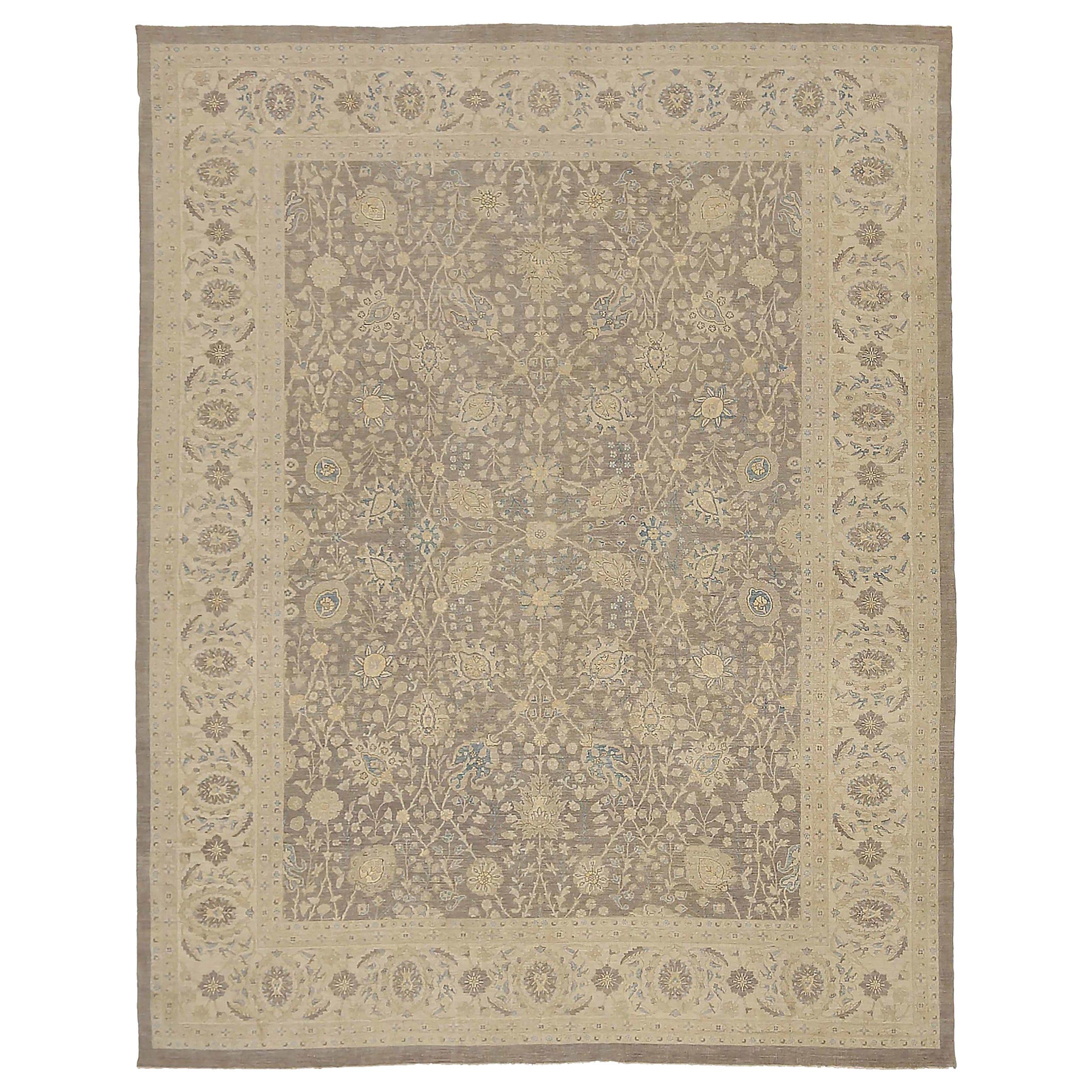 Afghanistan Haji Jalili Area Rugs Circa 1990 - Wool Brown Ivory Design - 92414