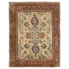 Persische Sultanabad-Teppiche aus Wolle in Blau, Elfenbein, Rosa und Rot, um 1880, 92425