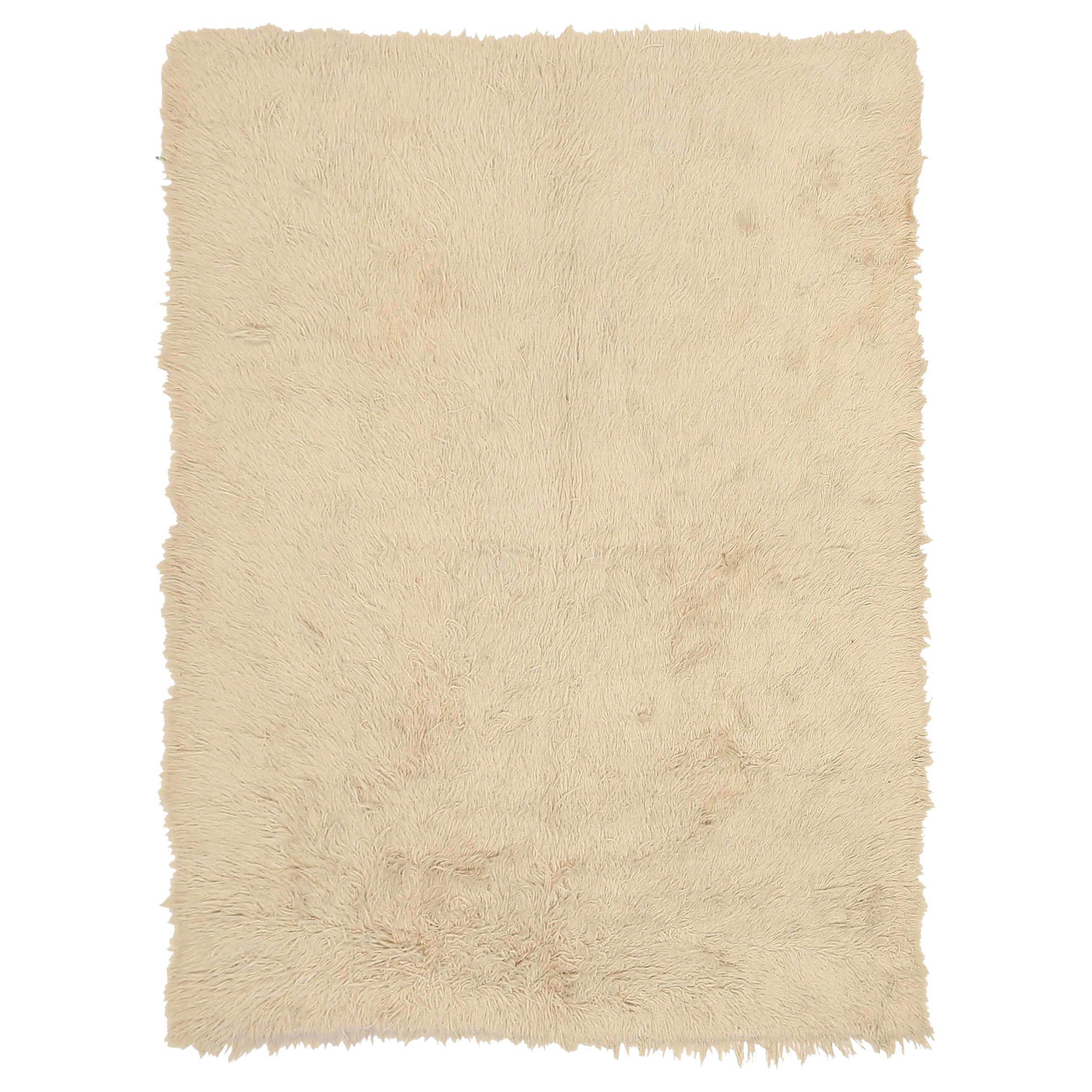 Afghanistan Moroccan Area Rugs Circa 1990 - Wool Ivory Design - 92505