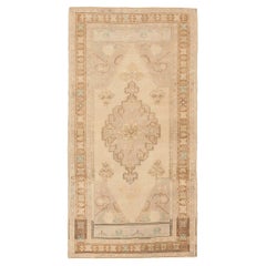Turkey Anatoly Small Rug Circa 1940 - Wool Brown Ivory Taupe Design - 92519