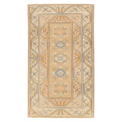 Turkey Anatoly Small Rug Circa 1940 - Wool Blue Ivory Orange Yellow - 92511