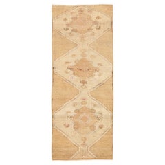 Turkey Anatoly Small Rug Circa 1940 - Wool Ivory Yellow Design - 92527