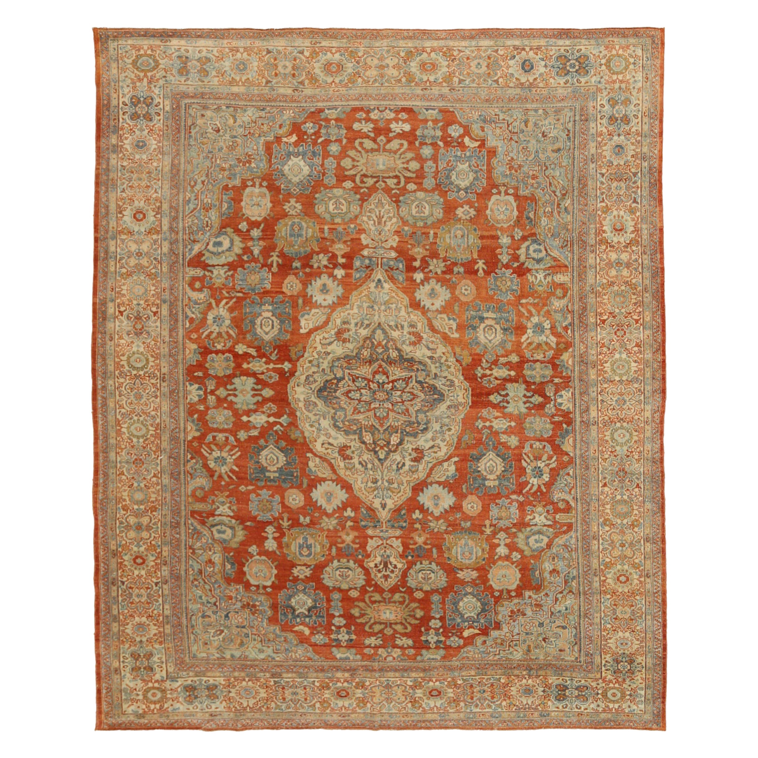 Alfombras Persas Sultanabad Rugs - Lana Azul Marfil Naranja Rojo - 92542