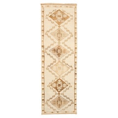 Tapis de course Turkey Anatoly Circa 1940 - Laine Brown Ivory Design - 92535