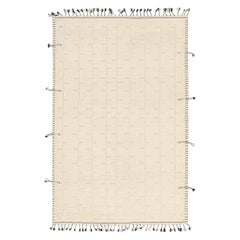 India Moroccan Area Rugs Circa 1990 - Wool Ivory Design - 92487