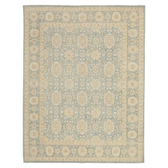 Tapis de Tabriz d'Afghanistan datant d'environ 1990, motif en laine bleu ivoire taupe - 92556