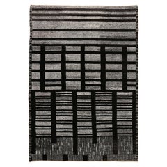 Afghanistan Tapis de zone marocain Circa 1990 - Laine Brown Ivory Design - 92493