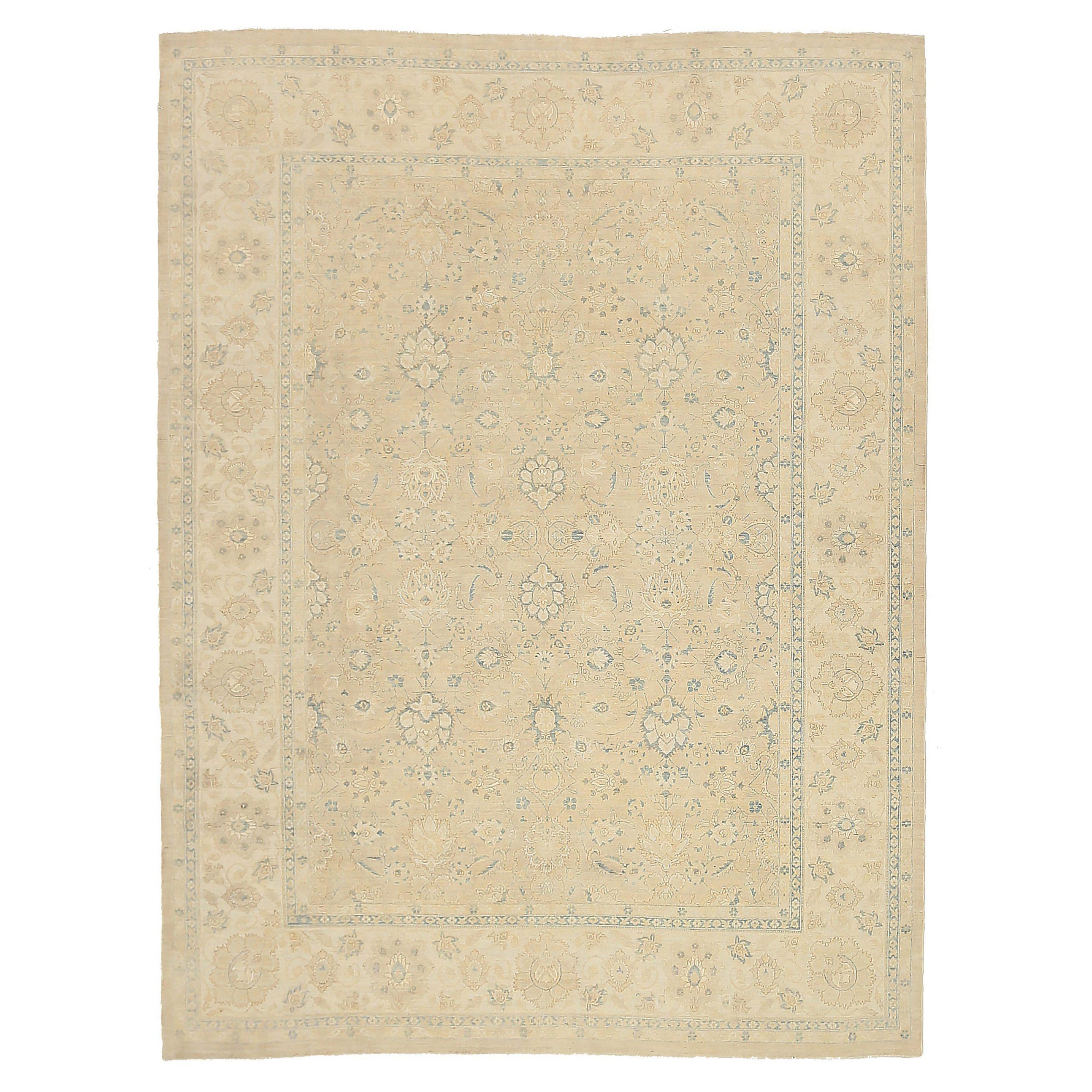 Tappeti Afghanistan Tabriz Circa 1990 - Lana Grigio Avorio Taupe Design - 92557