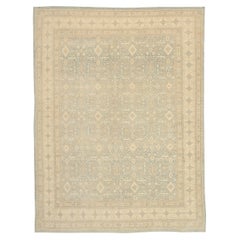 Tapis de Tabriz d'Afghanistan datant d'environ 1990 - Laine ivoire bleu clair motif bleu clair - 92559