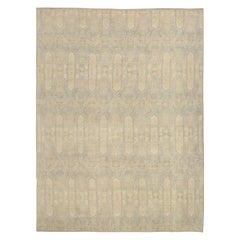 Tapis de Tabriz d'Afghanistan datant d'environ 1990, motif en laine ivoire taupe - 92560