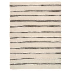Afghanistan-Kelim-Teppiche Circa 1990 - Wolle Schwarz Elfenbein Design - 92501
