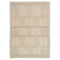 Afghanistan Scandinavian Area Rugs Circa 1990 - Wool Blue Ivory Taupe - 92569