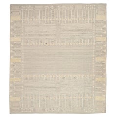 Alfombra Escandinava Afgana Circa 1990 - Lana Amarillo Topo - 92574