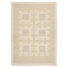 Skandinavische Afghanistan-Teppiche Circa 1990 - Wolle Grau Elfenbein Taupe - 92575