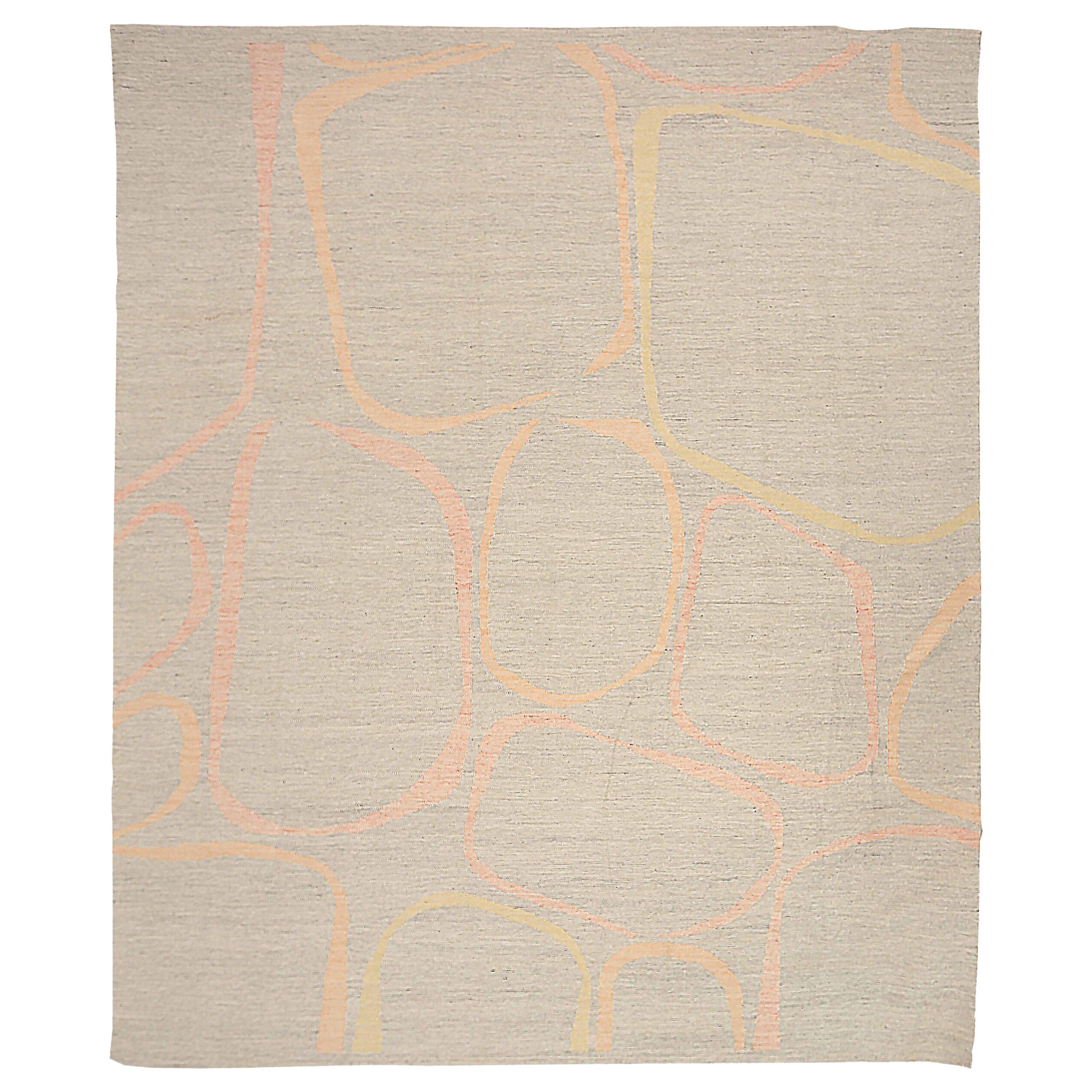 Afghanistan Scandinavian Over Size Rug Circa 1990 - Wool Pink Yellow - 92597