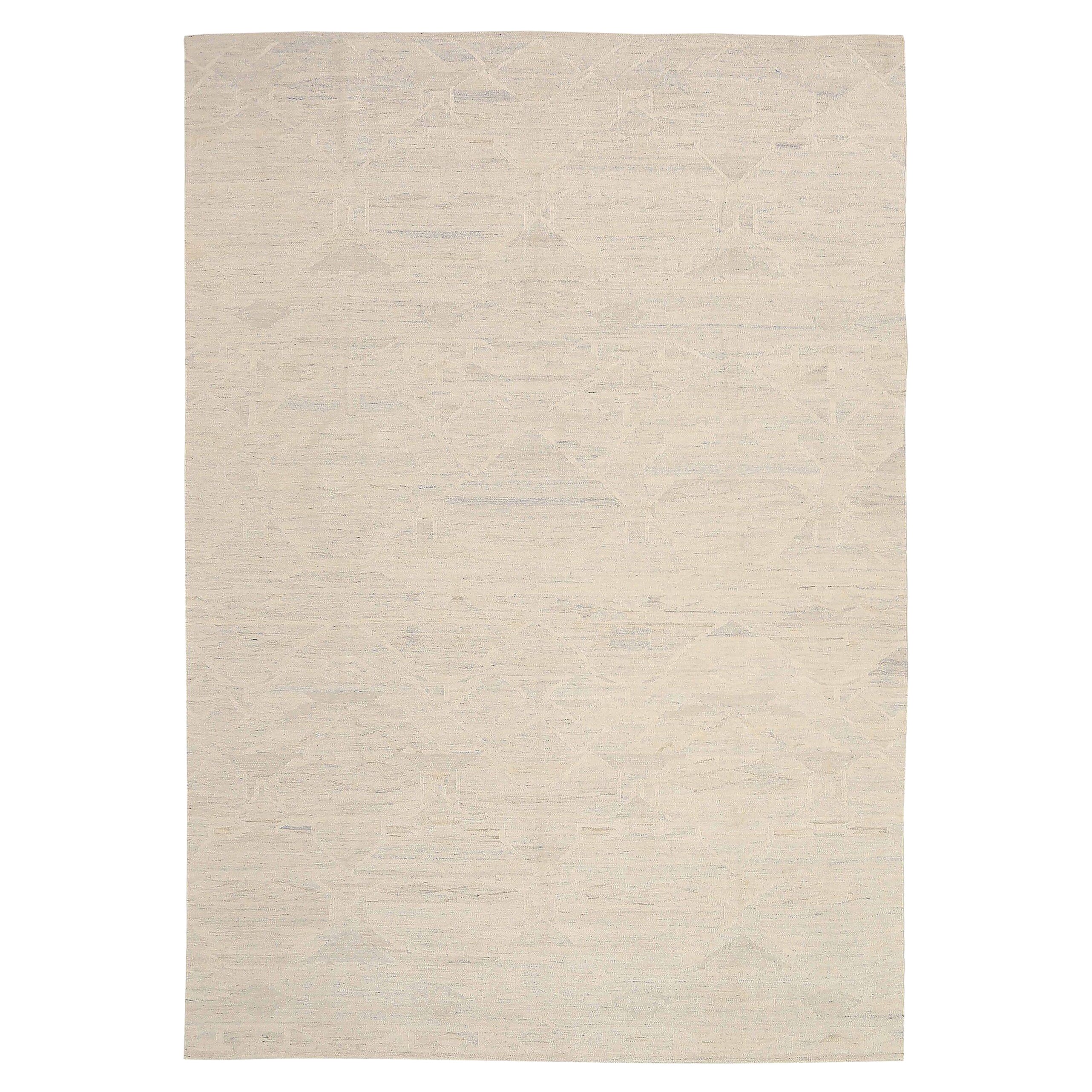 Skandinavische Afghanistan-Teppiche Circa 1990 - Wolle Elfenbein Design - 92599