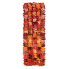 Tappeto Afghanistan Tulu Runner Circa 1990 - Lana Arancione Rosa Rosso Giallo - 92622