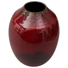 Contemporary 2015 Red Glazed Vase, One of a Kind, Karen Swami