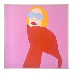 Pintura acrílica figurativa contemporánea original Op Art sobre lienzo